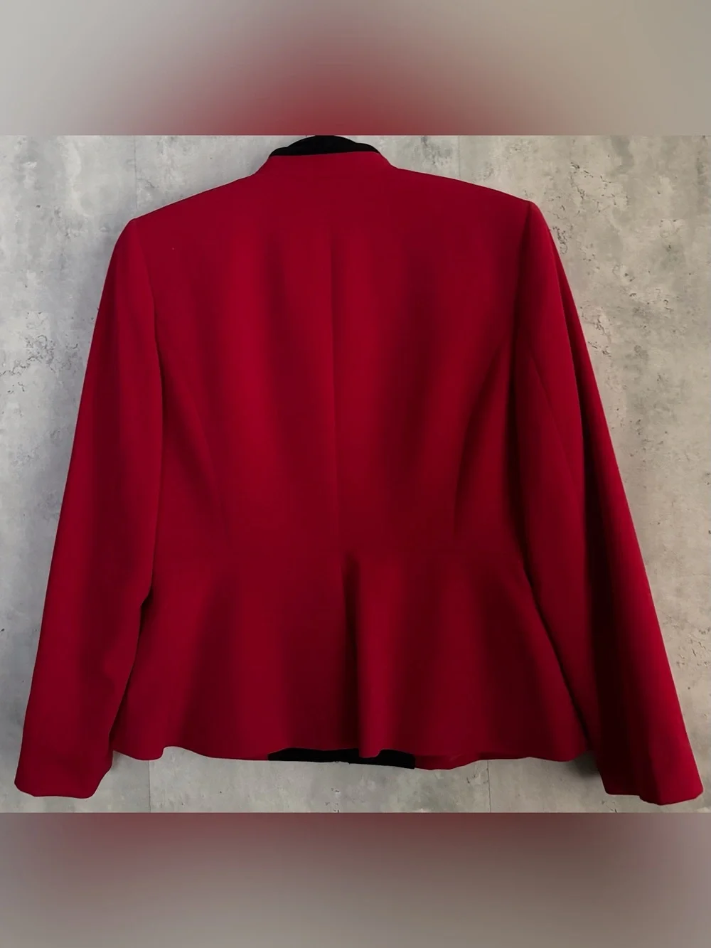 Vtg Liz Claiborne Red Skirt Suit 12P Ofc  Siren Career Church Zip Blazer Skirt